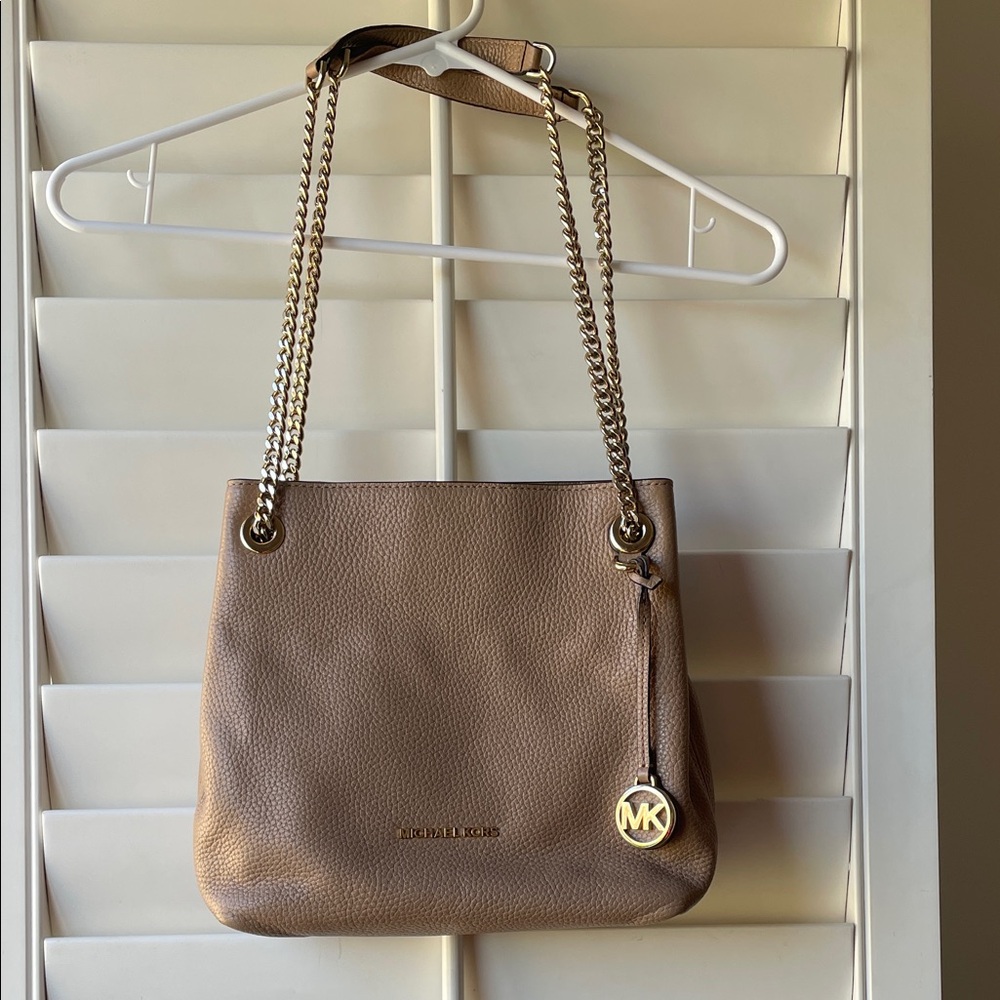 Michael Kors Brown Leather Chain Strap Shoulder Bag pristine condition